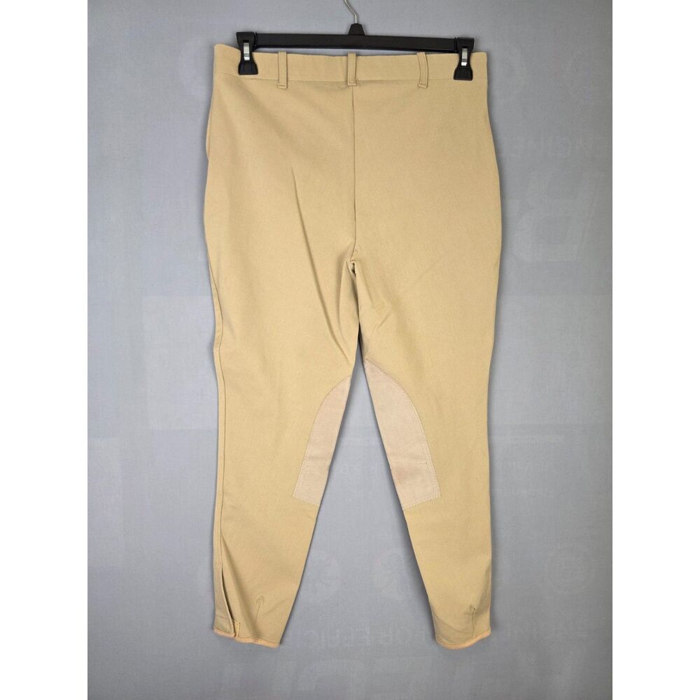 On Course Leather Knee Patch Breeches Side Zip Tan 32 Equestrian